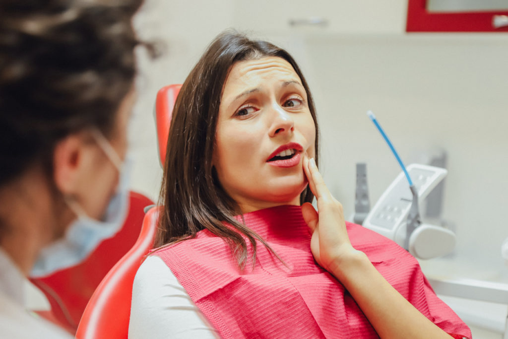 woman with gum issues